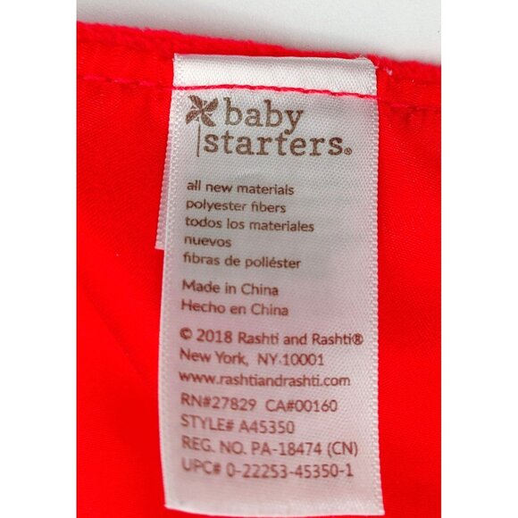 Baby Starters Santa Sock Monkey Lovey Security Blanket Red 1st Christmas Rattle - Picture 5 of 6